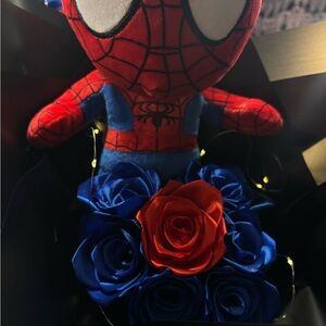 Spider-Man Plush with Blue and Red Roses